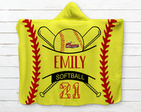 Personalized Hooded Sherpa Softball Blanket with Logo