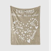 Personalized Family Names Heart Blanket