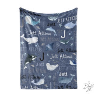 Personalized Under the Sea Animals Baby Blanket