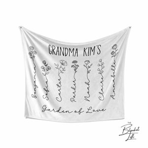 Grandmas Garden of Love Personalized Blanket