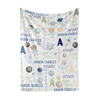 Personalized Pastel Outer Space Blanket