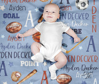 Personalized Sports Equipment Baby Blanket 