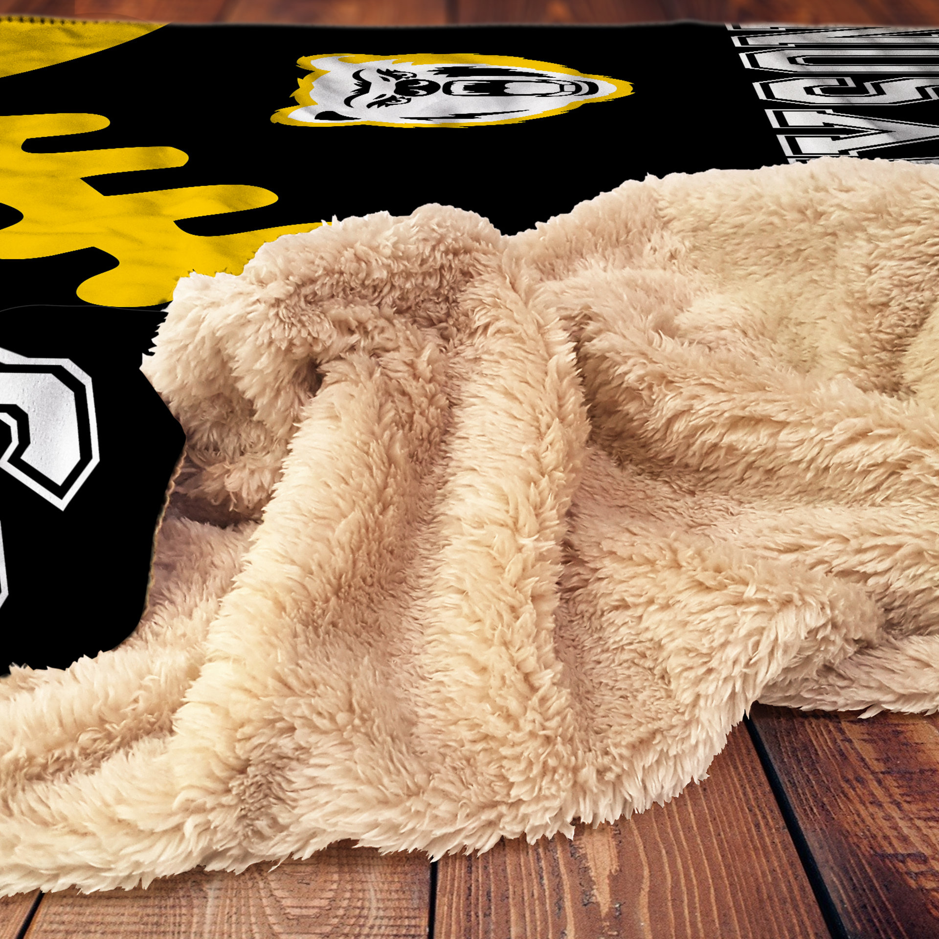 Personalized Football Hooded Sherpa Blanket