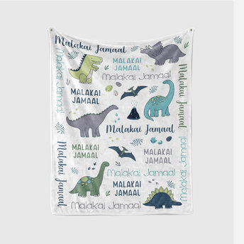 Personalized Boho Dinosaur Blanket