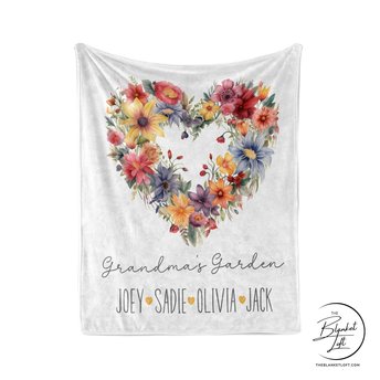 Grandmas Garden Wildflower Personalized Throw Blanket