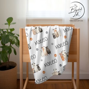 Personalized Boho Cow Blanket
