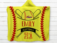 Personalized Hooded Sherpa Softball Blanket with Logo