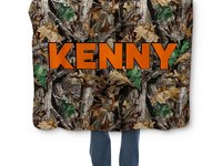 Personalized Hooded Sherpa Camo Blanket