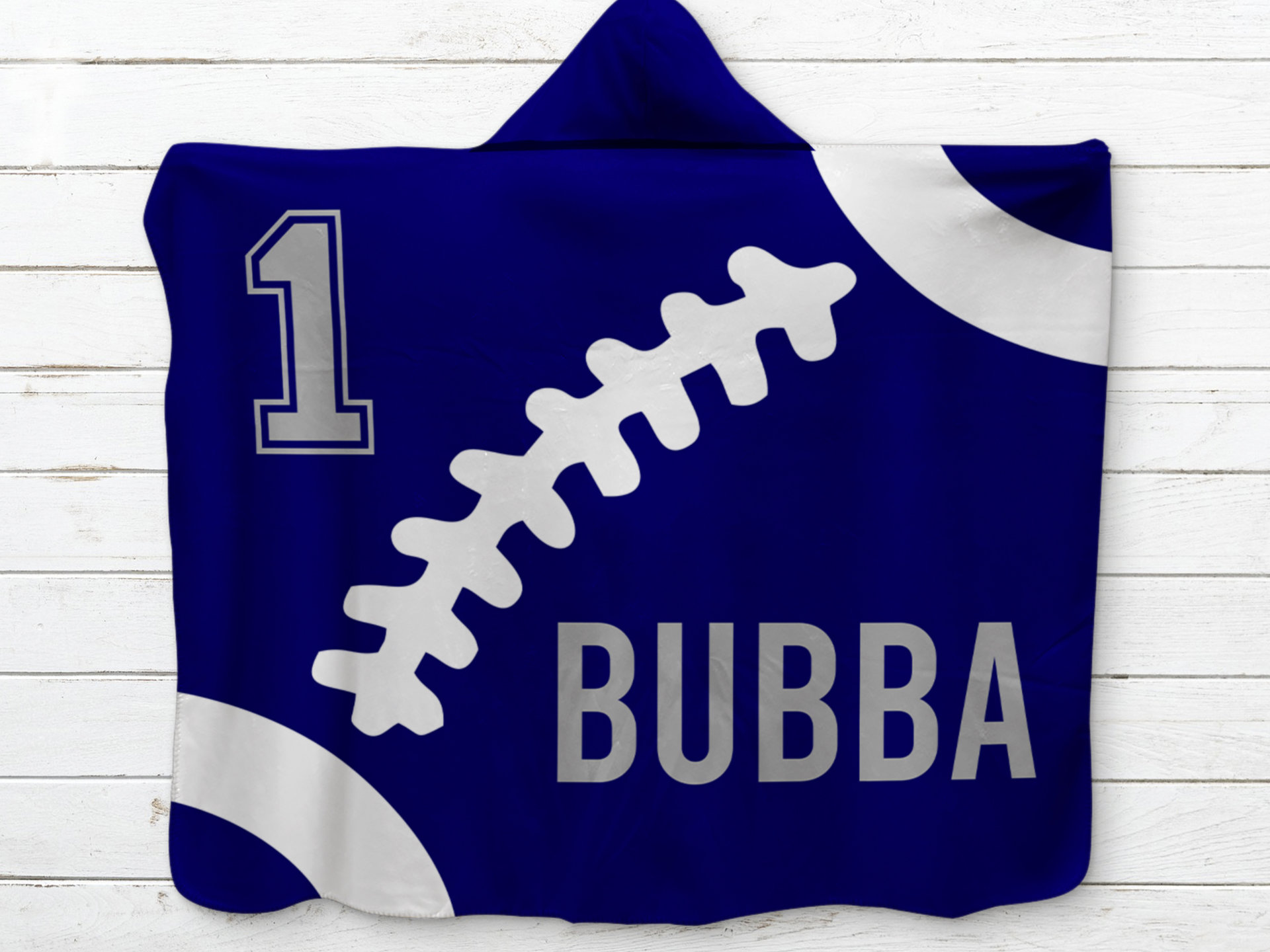Personalized Hooded Football Sherpa Blanket