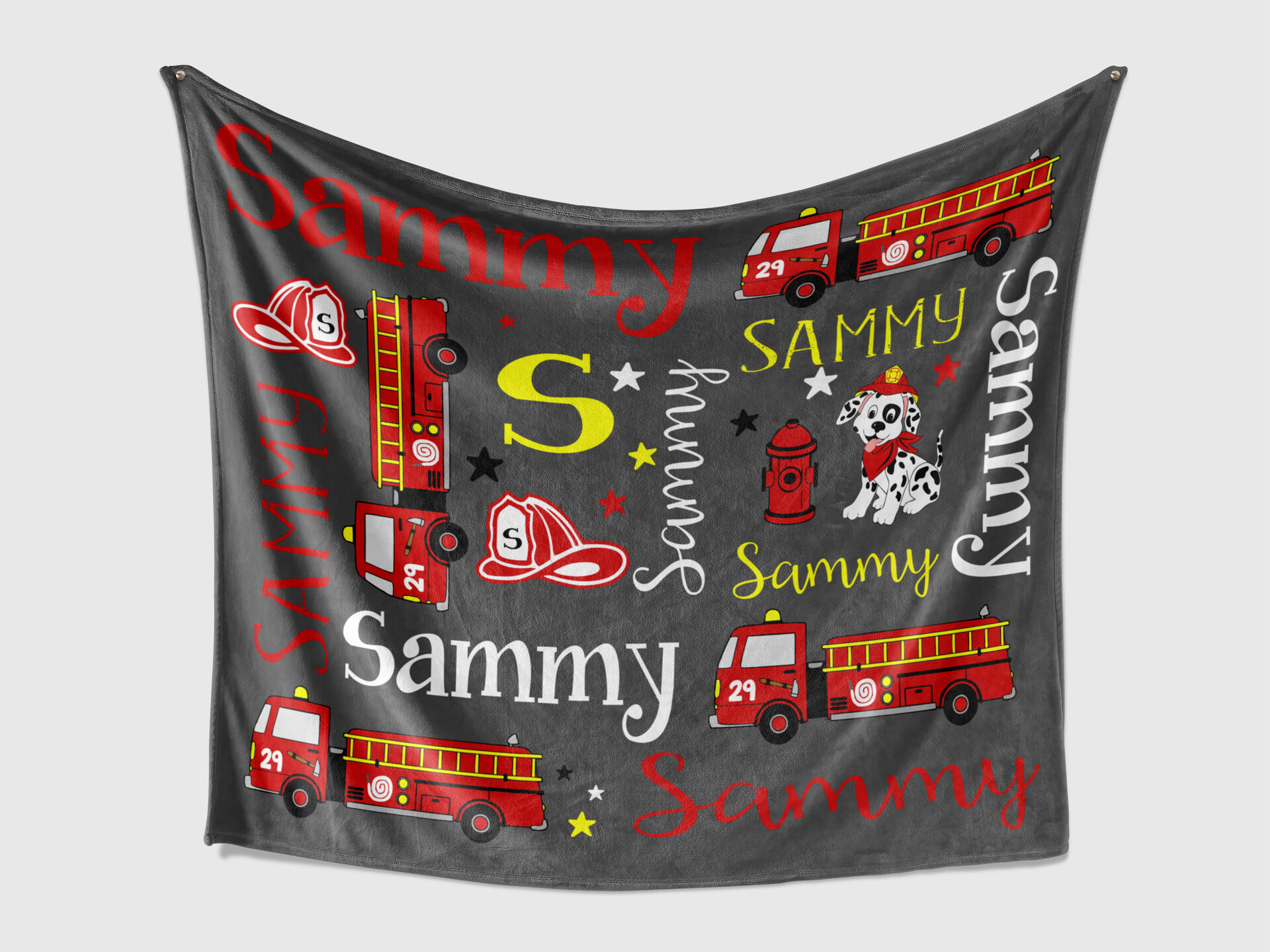Personalized Fire Truck Blanket
