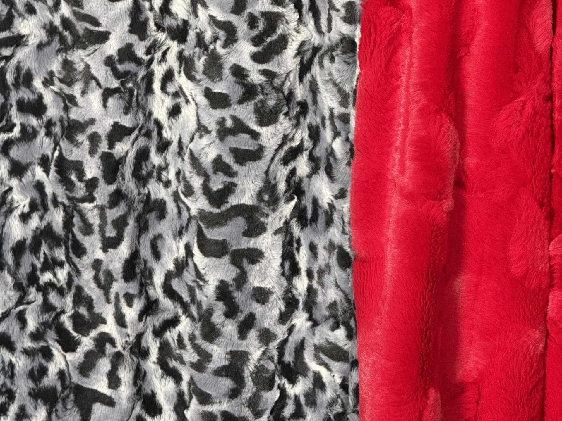 Luxe Cuddle Bobcat with Red Hide 72"x60" XL Adult Minky Blanket