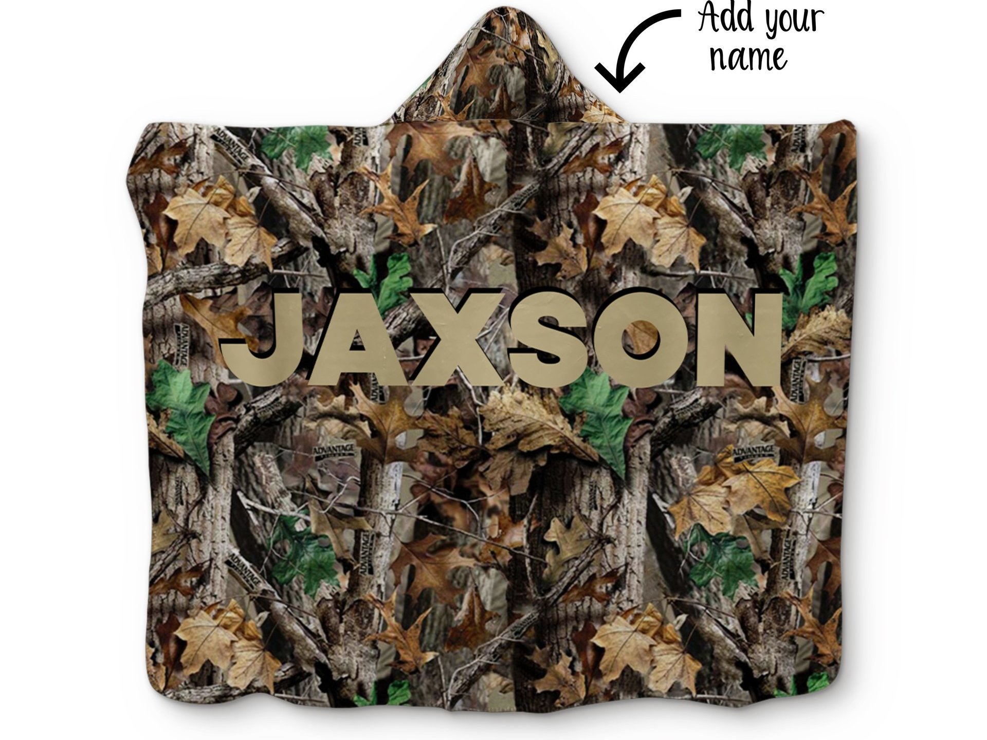 Personalized Hooded Sherpa Camo Blanket
