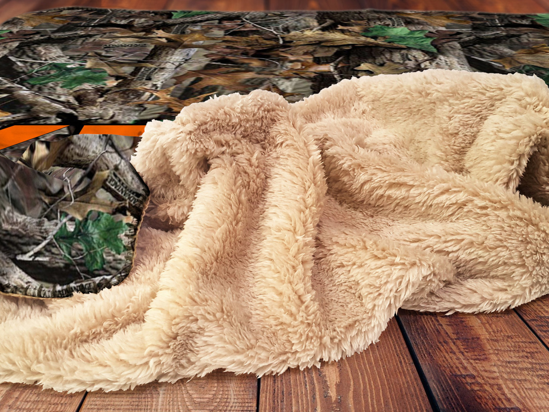 Personalized Hooded Sherpa Camo Blanket