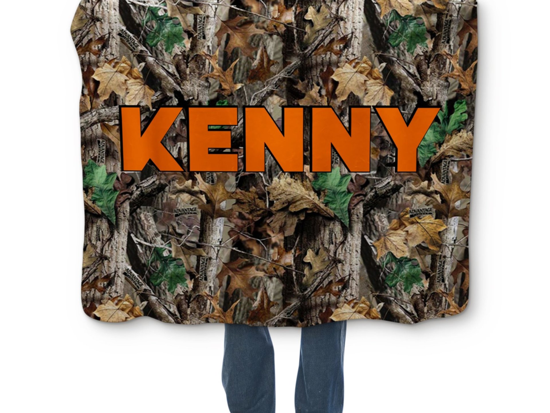 Personalized Hooded Sherpa Camo Blanket