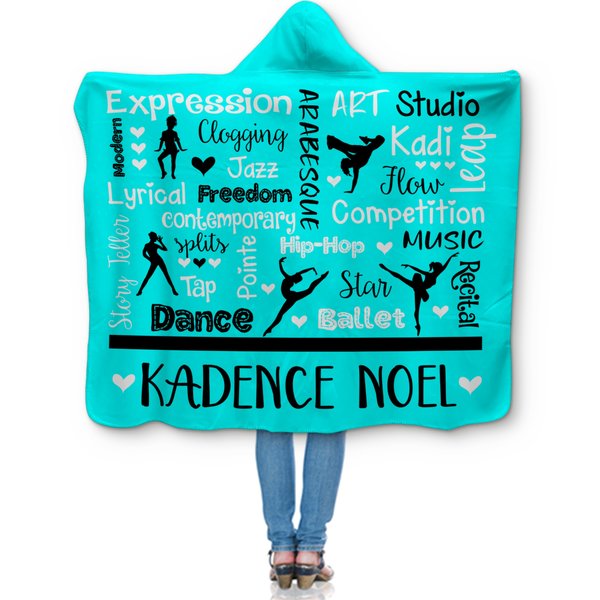 Personalized Dance Hooded Sherpa Blanket