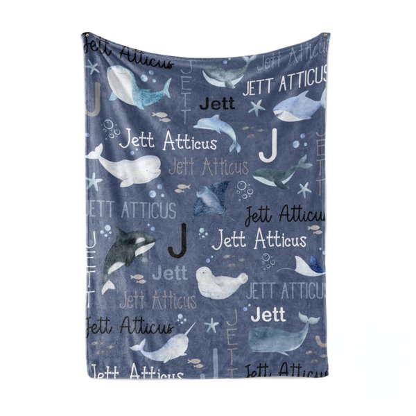 Personalized Sea life Baby Blanket
