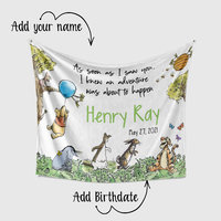 Personalized Vintage Winnie the Pooh Blanket