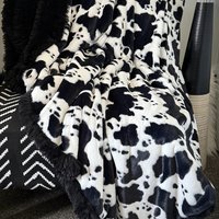 Luxe Cuddle Cow with Shaggy Black 50"x60" Adult Minky Blanket