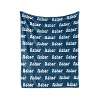 Tranquil Blue Personalized Name Blanket
