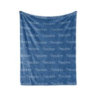 Tranquil Blue Personalized Name Blanket