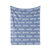 Tranquil Blue Personalized Name Blanket
