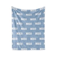 Tranquil Blue Personalized Name Blanket