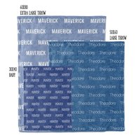 Tranquil Blue Personalized Name Blanket