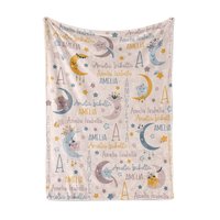 Personalized Boho Moon and Stars Blanket