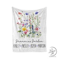 Grammies Garden Personalized Wildflower Blanket