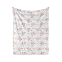 Pink Floral Baby Name Blanket