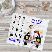 Police Car Milestone Blanket