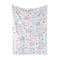 Personalized Rainbows and Butterflies Blanket