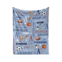 Personalized Sports Equipment Baby Blanket 