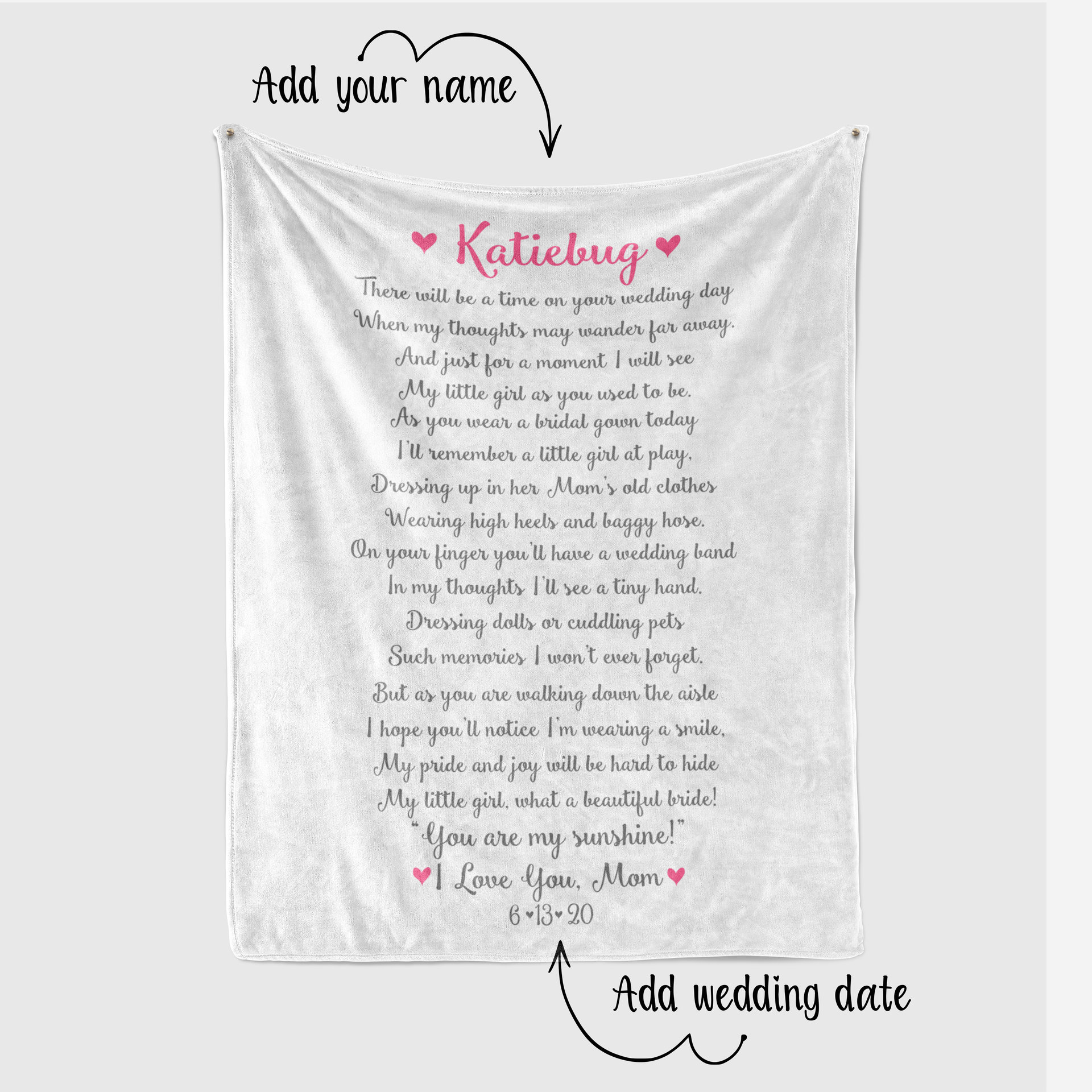 Custom Poem Wedding Blanket