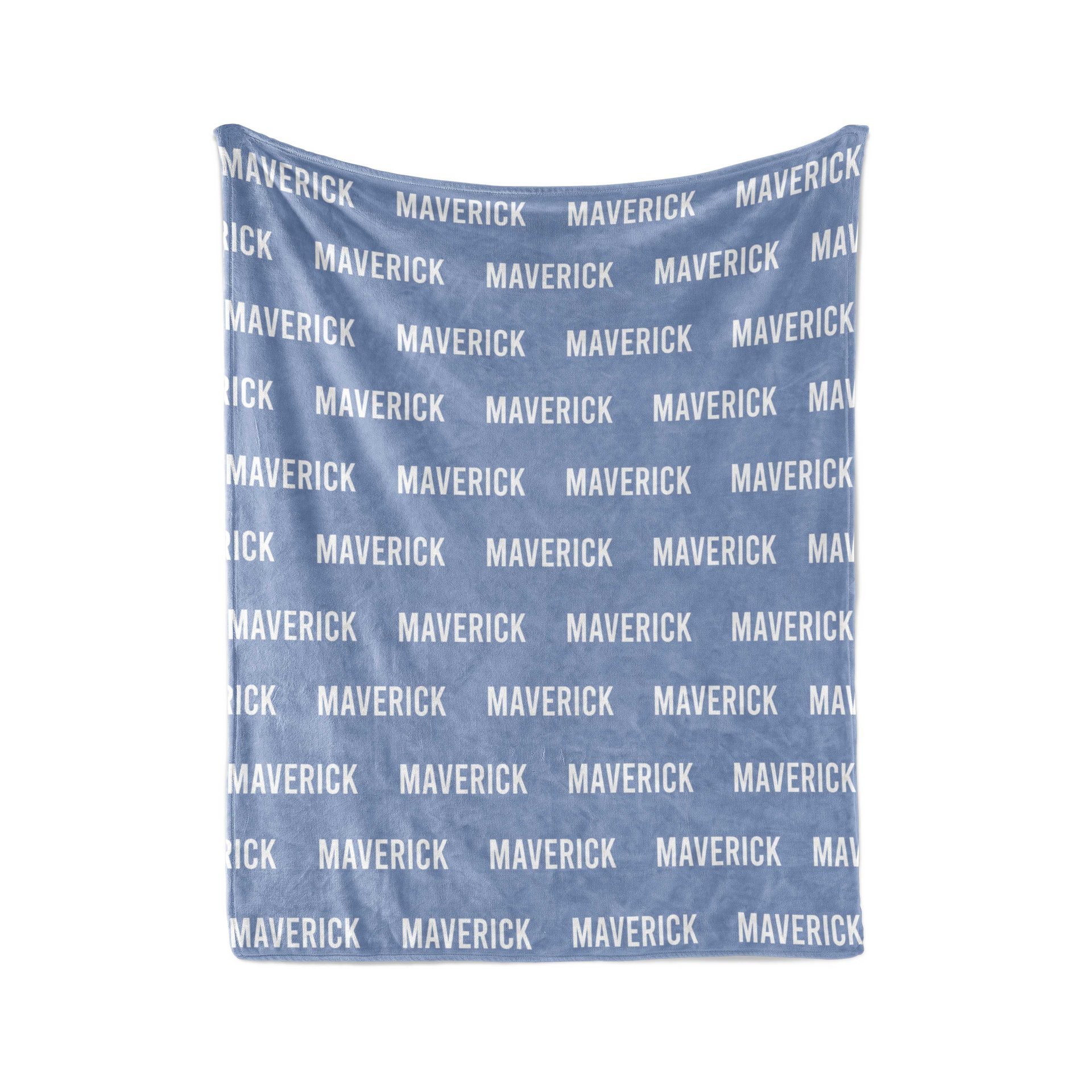 Tranquil Blue Personalized Name Blanket
