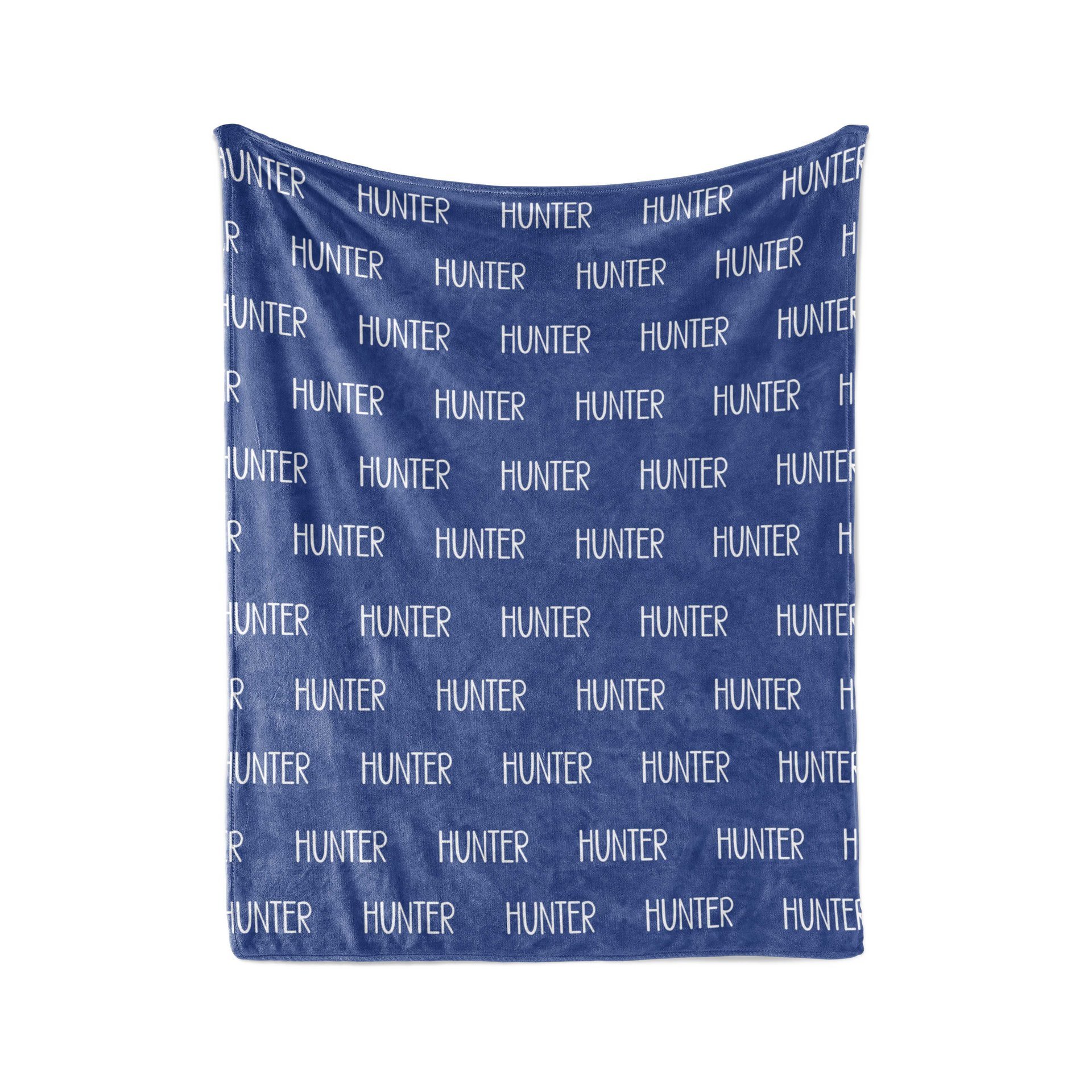 Tranquil Blue Personalized Name Blanket