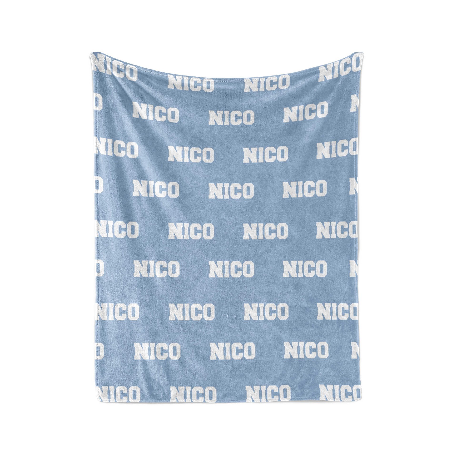 Tranquil Blue Personalized Name Blanket