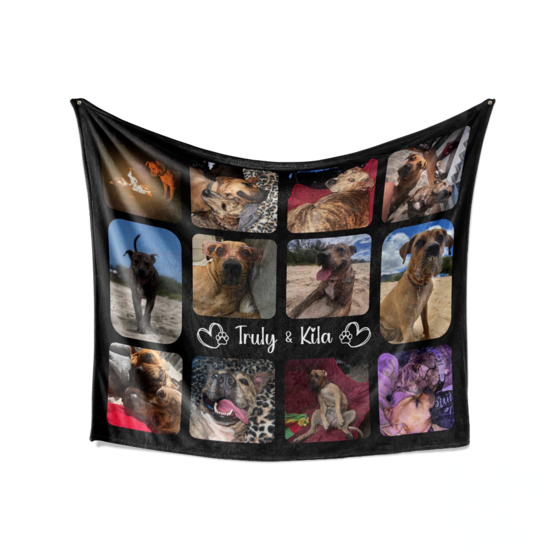 Photo Collage Throw Blanket for Dog Lover