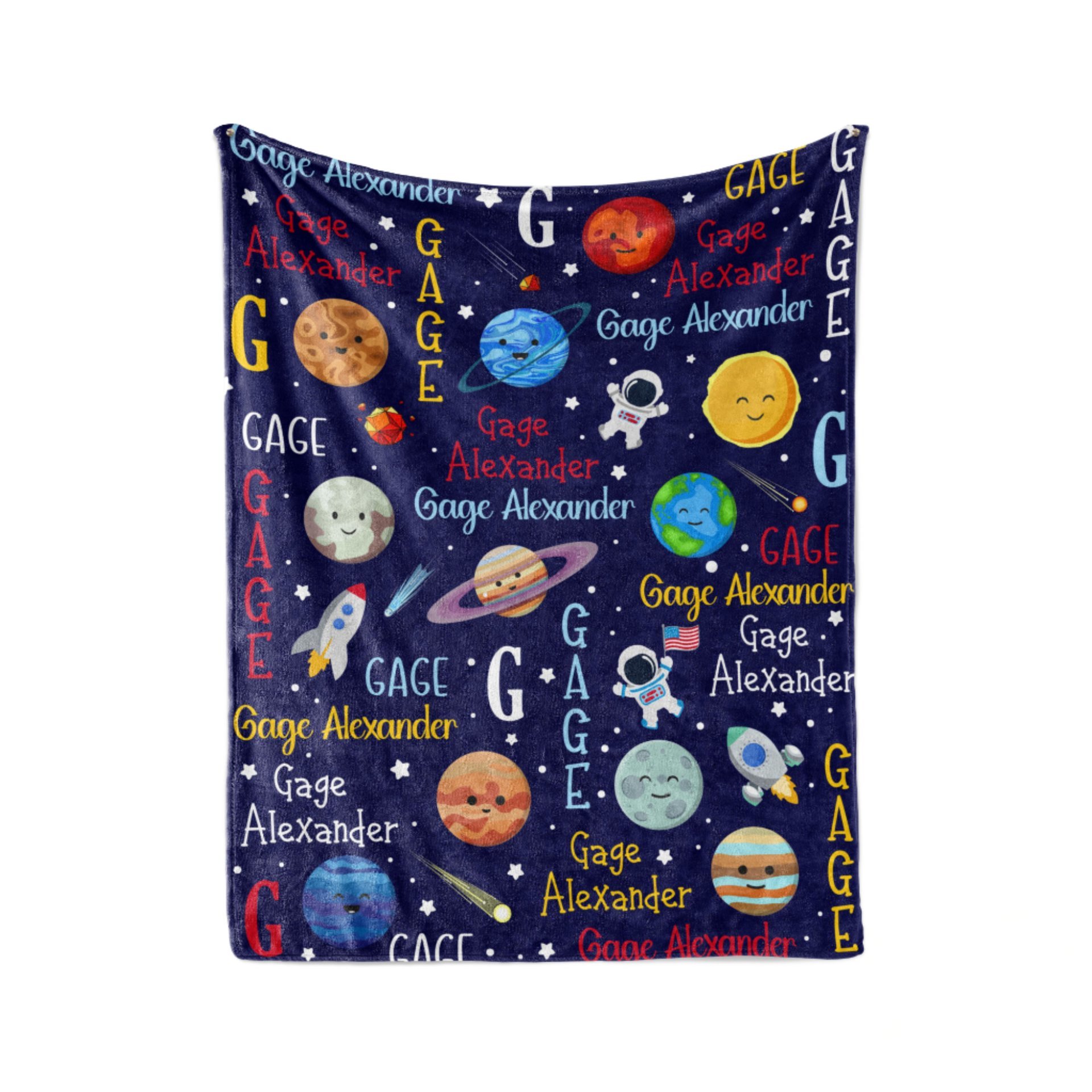 Personalized Solar System Blanket 