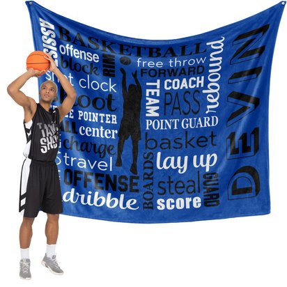 Personalized Boys Basketball Blanket