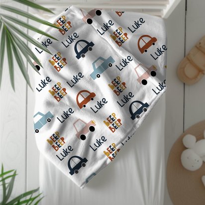 Personalized Cartoon Cars Baby Blanket