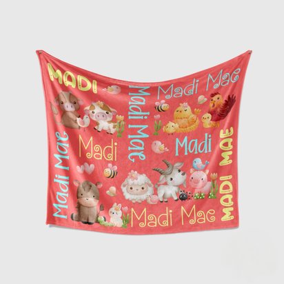 Personalized Farm Animals Blanket